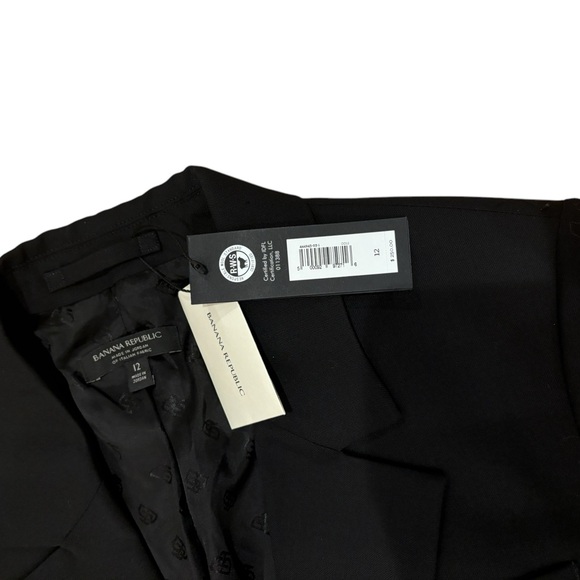 NWT - Banana Republic Black Siena Italian Wool Blazer - Size 12 - Picture 6 of 14